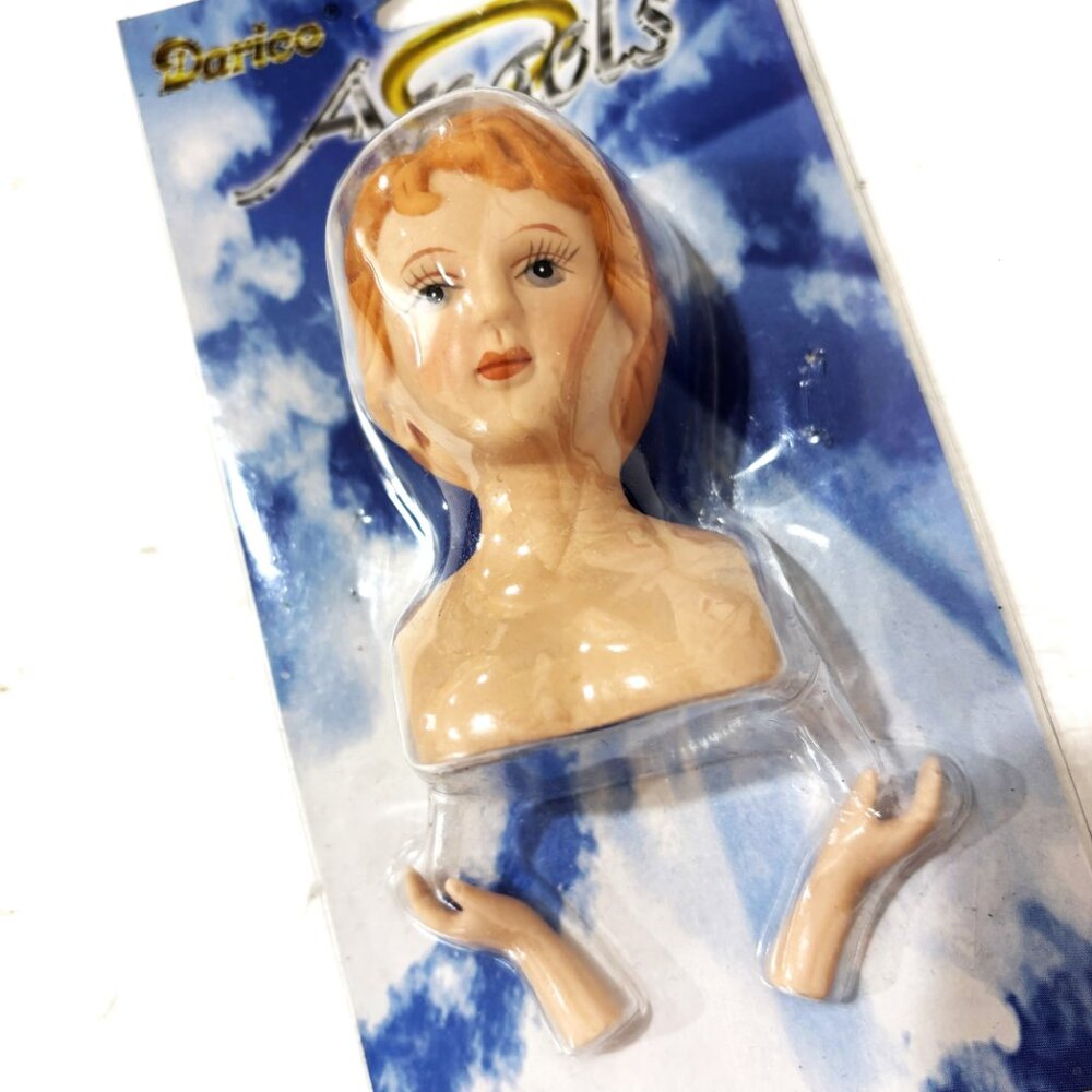 Darice Angels Porcelain Doll Head & Hands 3 1/4 Inch Blonde